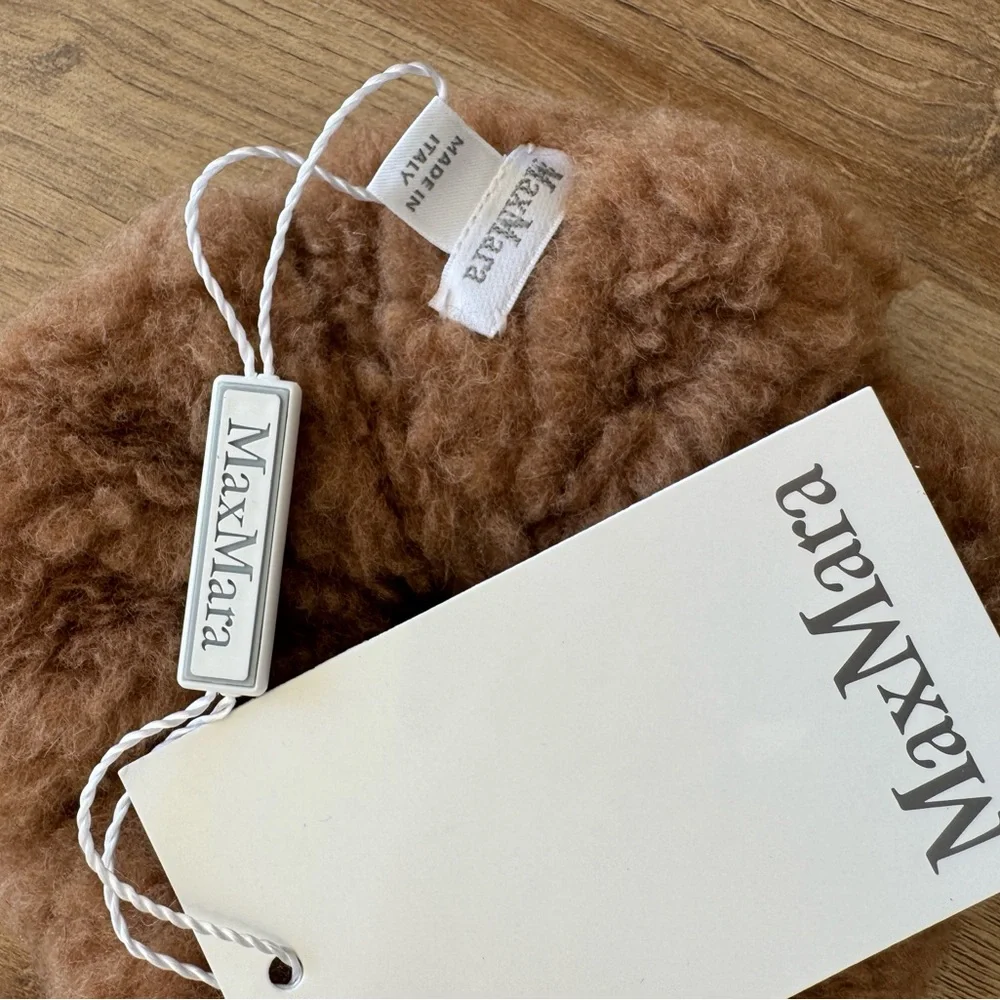 MaxMara Brown Faux Shearling Hair Scrunchie